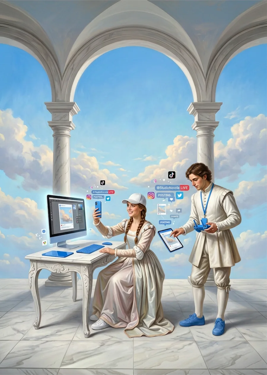 Illustrazione per il servizio contenuti social